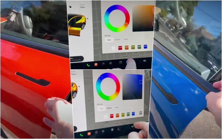 Tesla changes body color