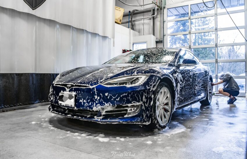 how to wash a tesla